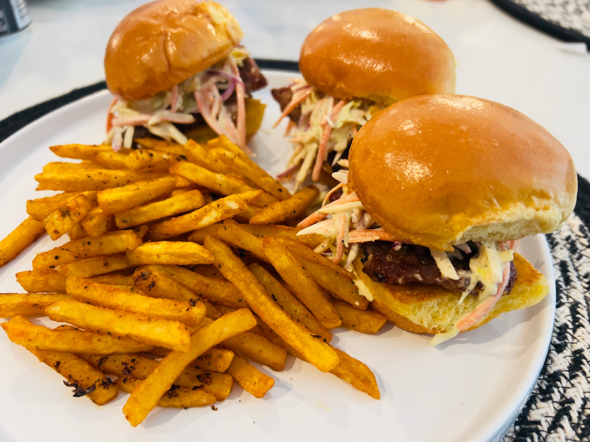 Korean short rib sliders on brioche